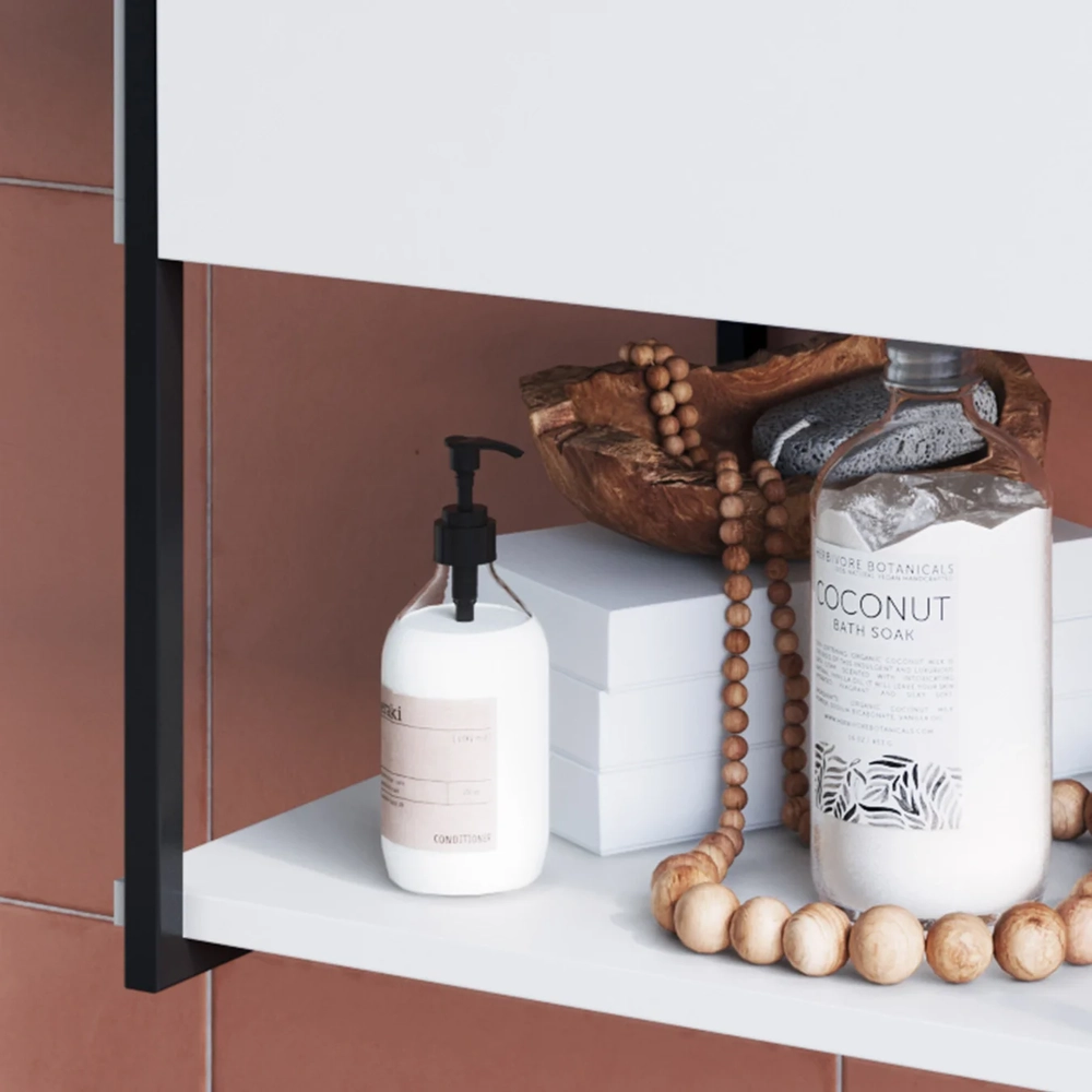 Gabinete de Banheiro Suspenso 50cm com Cuba Moly Branco Z54 - Mpozenato