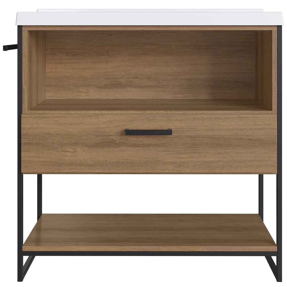 Gabinete de Banheiro 80cm Industrial com Pia Zaqui Mel Z54 - Mpozenato