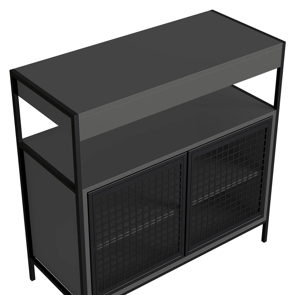 Gabinete de Banheiro 80cm Industrial Para Cuba Liny Grafite Z54 - Mpozenato