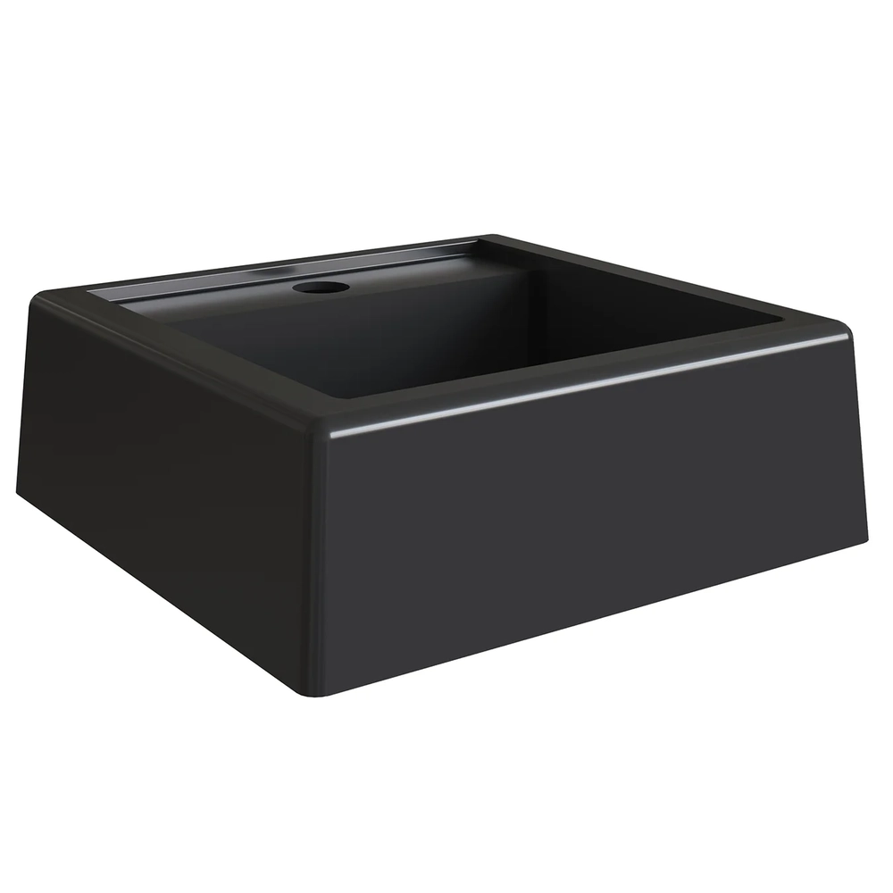 Gabinete Banheiro Suspenso 80cm Cuba Quadrada Ripy Mel/Preto Z54 - Mpozenato