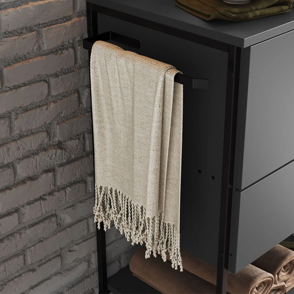 Gabinete de Banheiro 80cm Industrial com Cuba Satto Grafite Z54 - Mpozenato