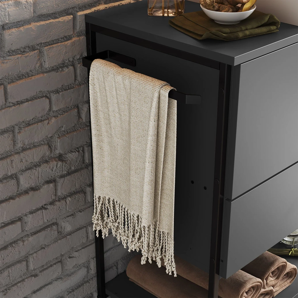 Gabinete de Banheiro 80cm Industrial Para Cuba Satto Grafite Z54 - Mpozenato