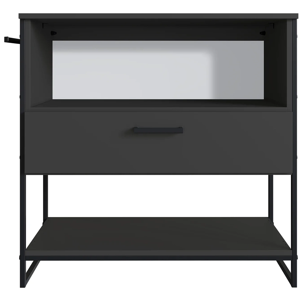 Gabinete de Banheiro 80cm Industrial Para Cuba Satto Grafite Z54 - Mpozenato