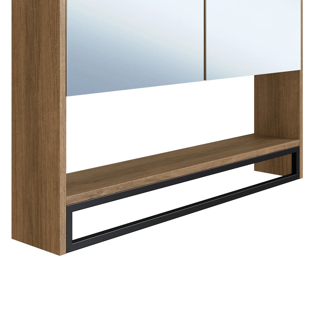 Armário de Banheiro Espelheira com 2 Portas Moscow Mel Z54 - Mpozenato