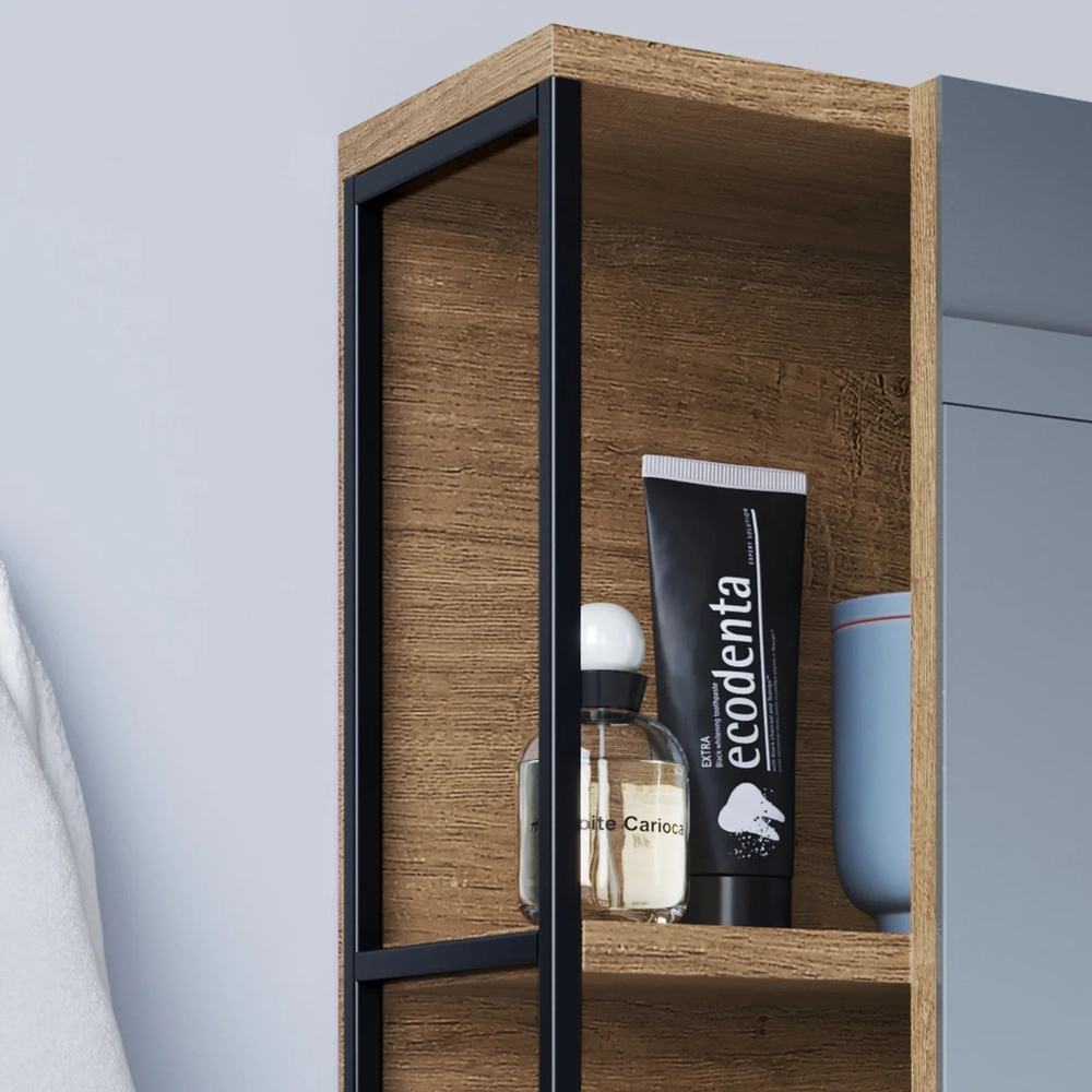 Armário de Banheiro Espelheira com 1 Porta Click Mel Z54 - Mpozenato