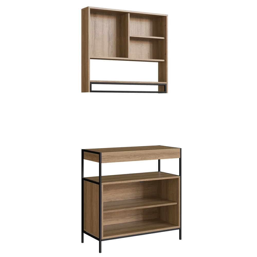 Gabinete de Banheiro Liny 80cm e Espelheira Moscow Mel Z54  - Mpozenato