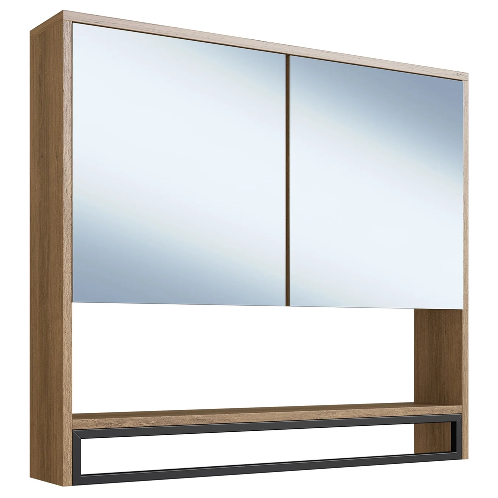 Gabinete Banheiro Liny Com Cuba e Espelheira Moscow Mel Z54 - Mpozenato