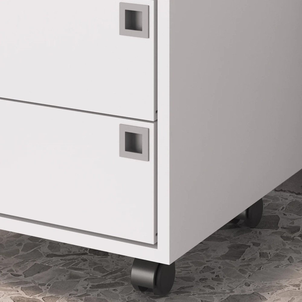 Gaveteiro Escritório 4 Gavetas com Rodízios Eden Branco Z54 - Mpozenato