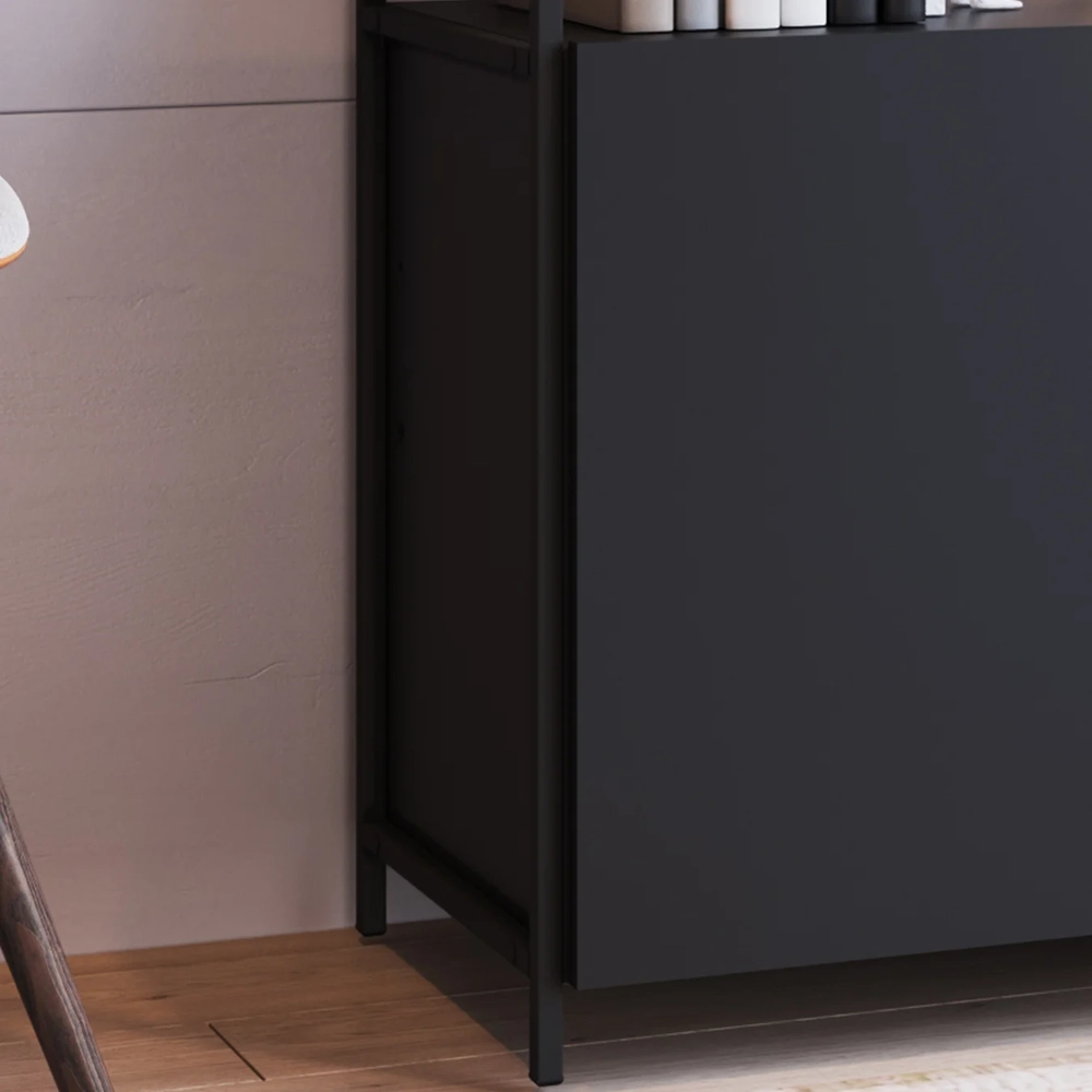 Estante Livreiro Multiuso Industrial 2 Portas Dani Preto Z54 - Mpozenato