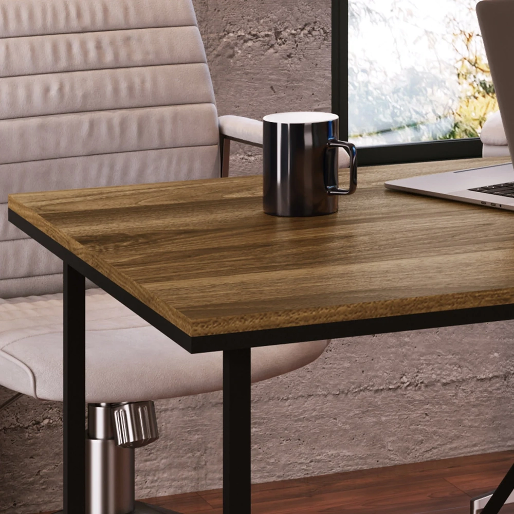 Mesa Escrivaninha Office 135cm Industrial Raven Noce Z54    - Mpozenato