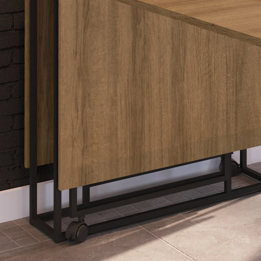 Mesa Escrivaninha 142cm Dobrável com Rodízios Naomi Mel Z54 - Mpozenato