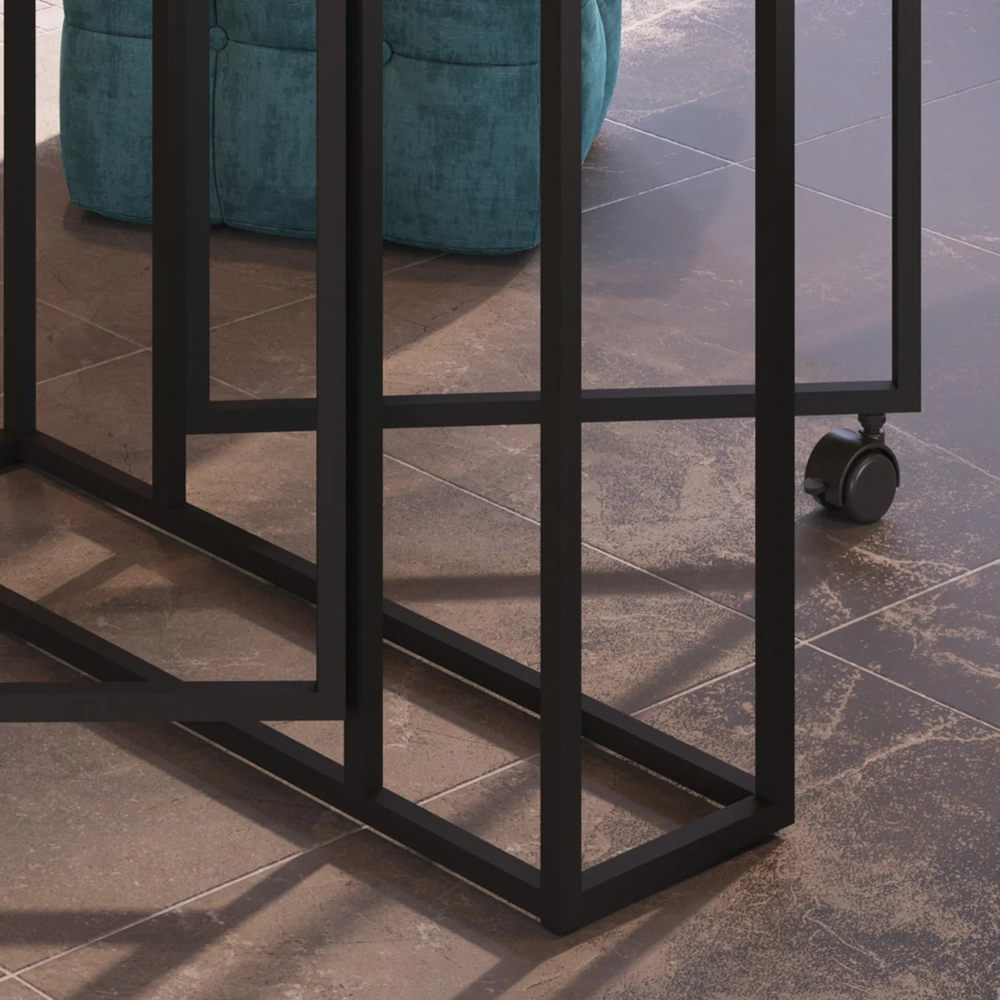 Mesa Industrial Para Cozinha 142cm Dobrável Naomi Preto Z54 - Mpozenato