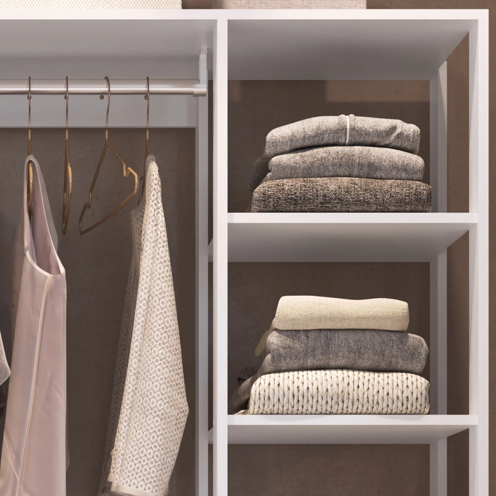 Guarda Roupa Closet 100cm com 3 Gavetas Lizze Branco Z54 - Mpozenato