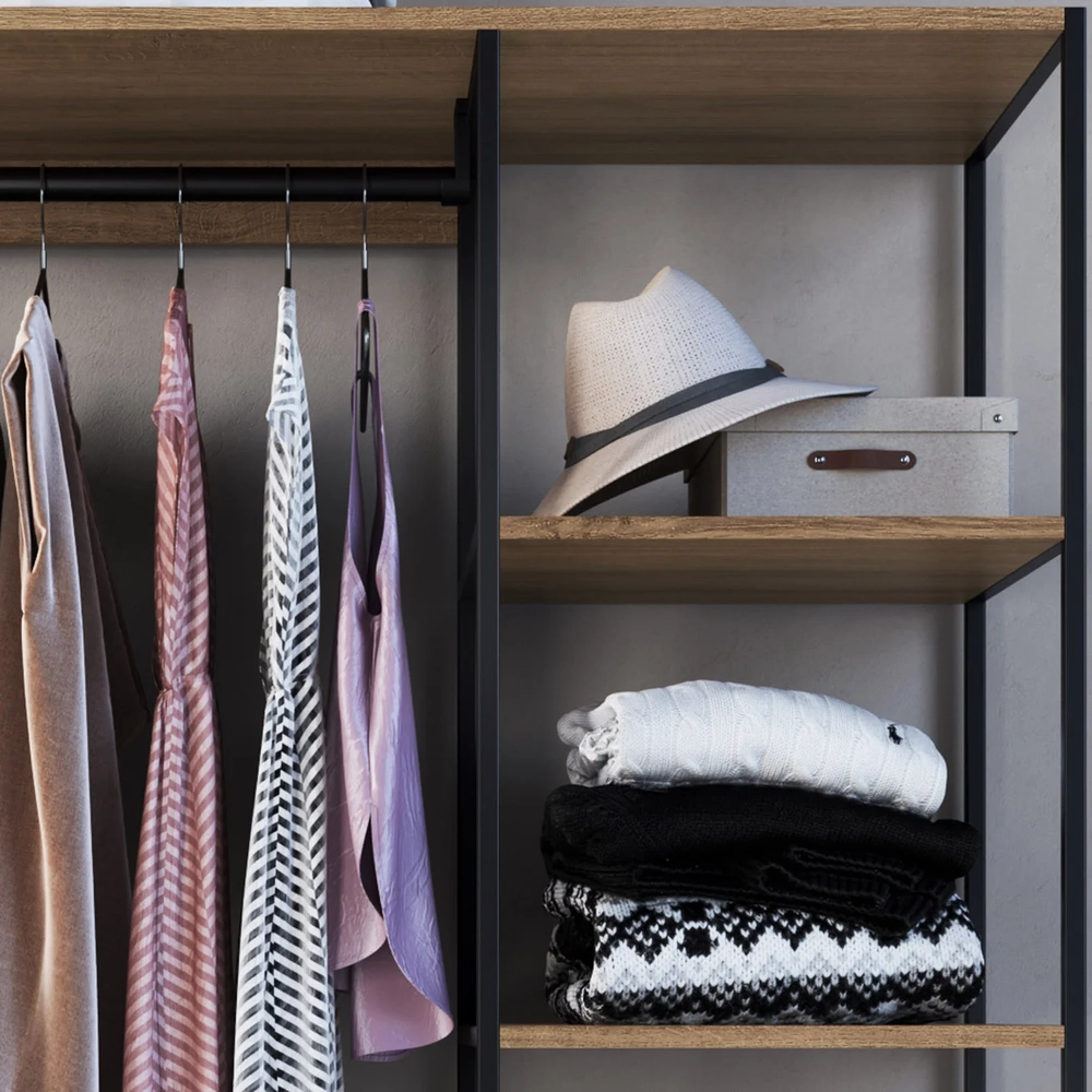 Guarda Roupa Closet Industrial 100cm 2 Gavetas Seven Mel Z54 - Mpozenato