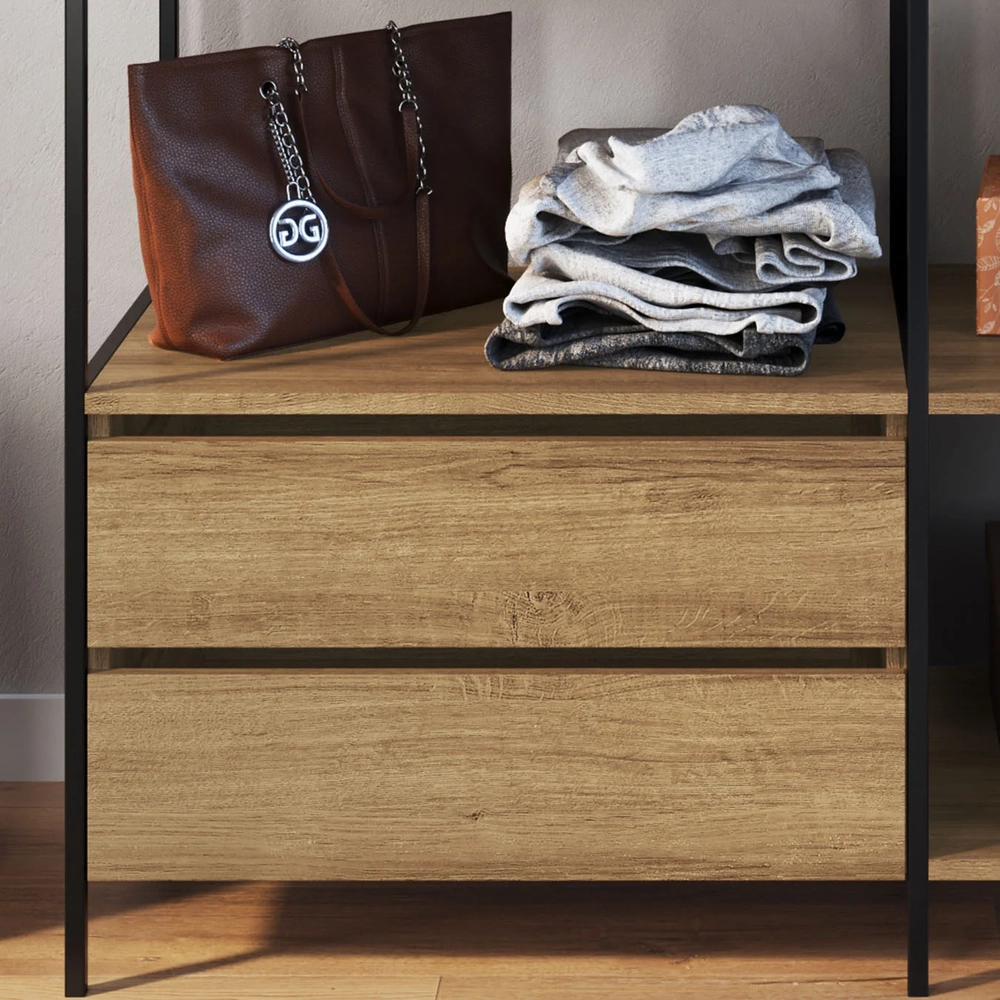 Guarda Roupa Closet Industrial 100cm 2 Gavetas Seven Mel Z54 - Mpozenato