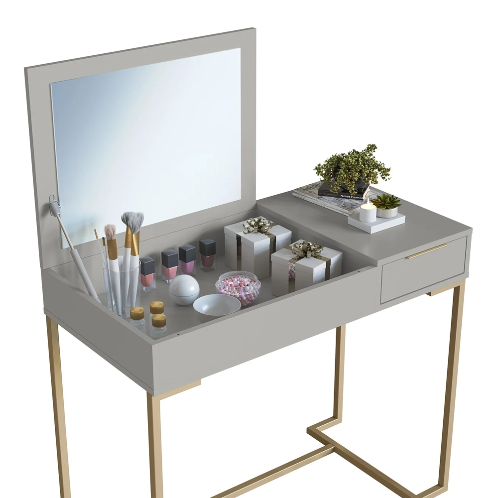 Penteadeira Escrivaninha Industrial com Espelho Dyana Arenas Z54 - Mpozenato