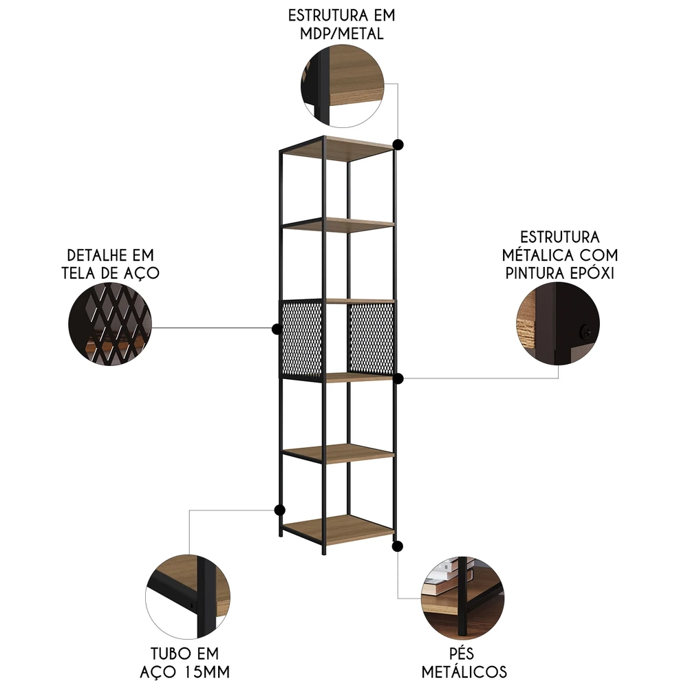 Estante Multiuso Industrial Alta com 4 Prateleiras Mel Z54 - Mpozenato