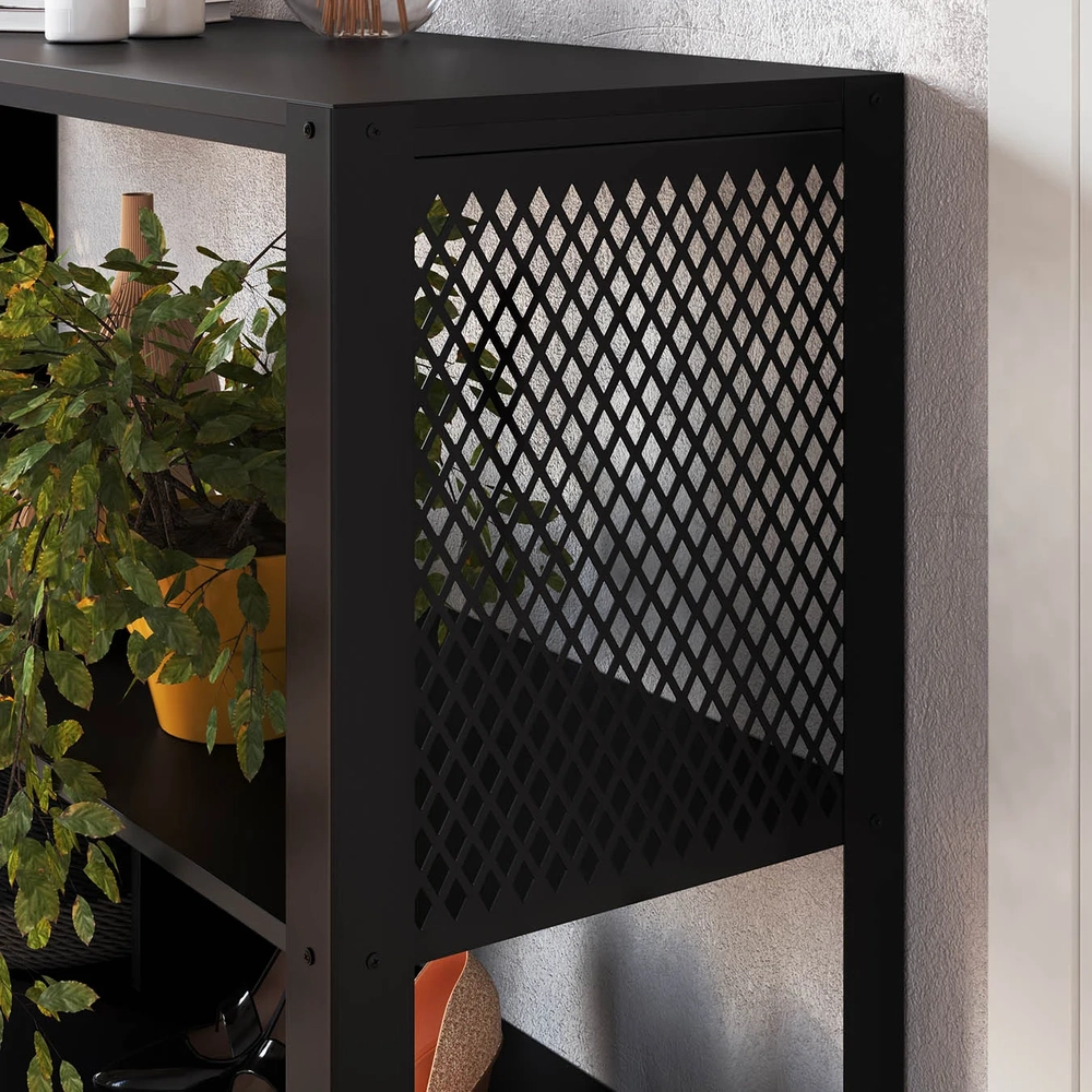 Aparador Industrial Sala de Estar 134cm Telado Rebu Preto Z54 - Mpozenato