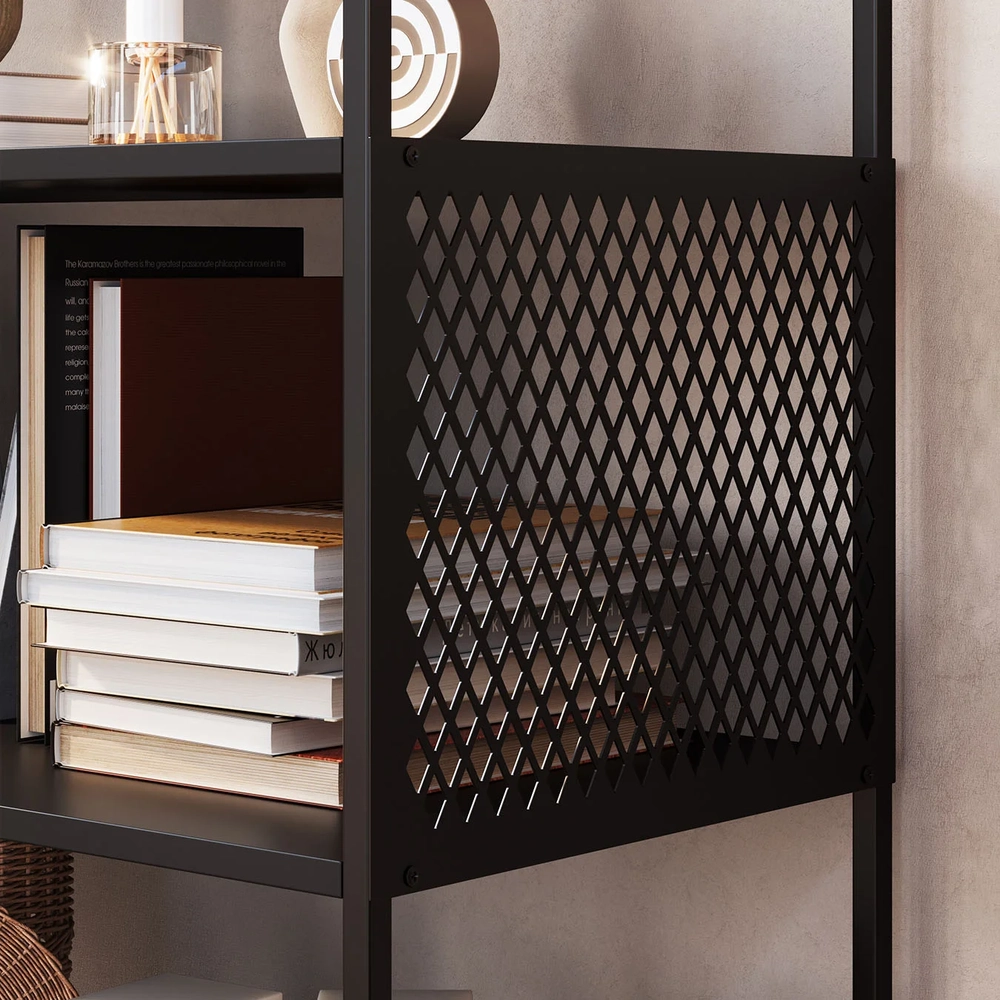 Estante Multiuso Industrial 77cm com Prateleiras Alure Preto Z54 - Mpozenato