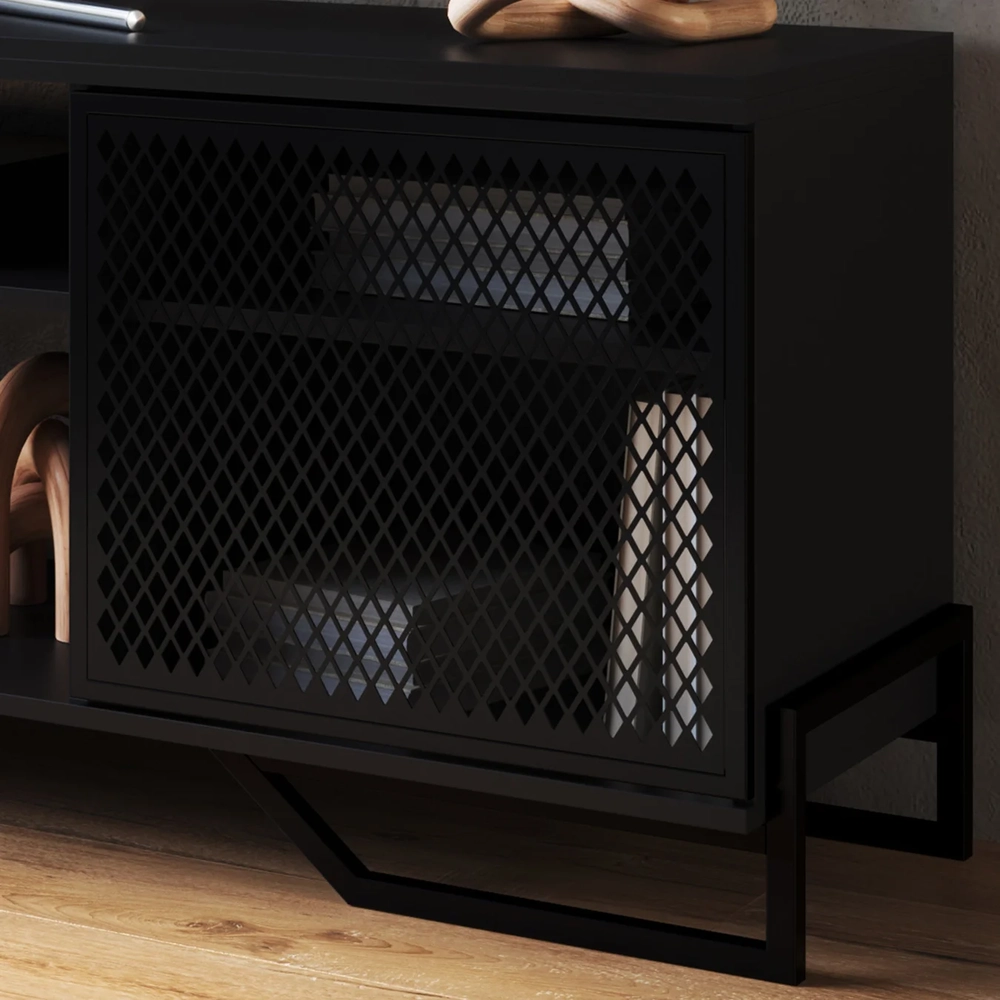 Rack Bancada Para TV 70 Pol Industrial Vesper Preto Z54     - Mpozenato