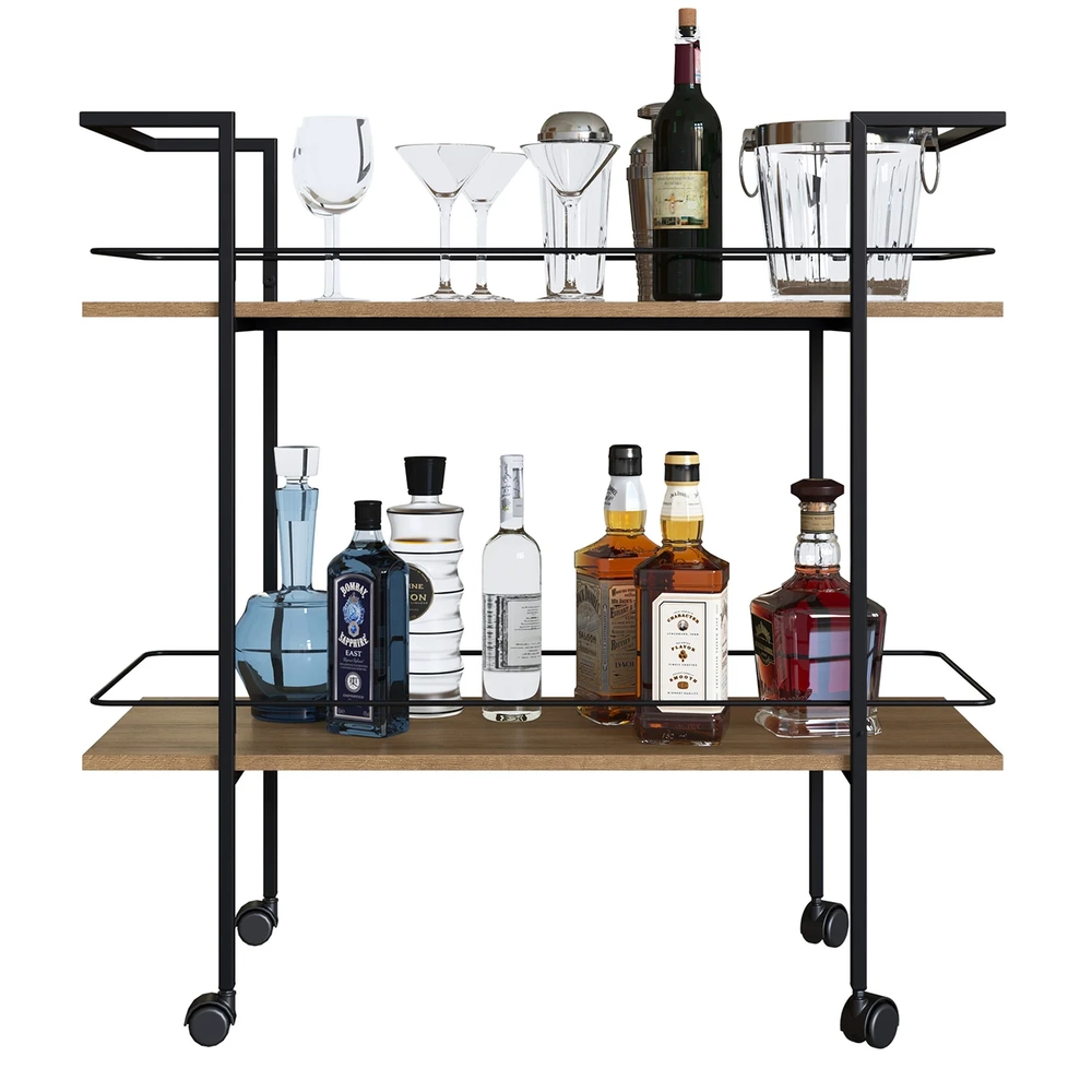 Carrinho Bar Industrial 2 Prateleiras 90cm Artho Mel Z54 - Mpozenato