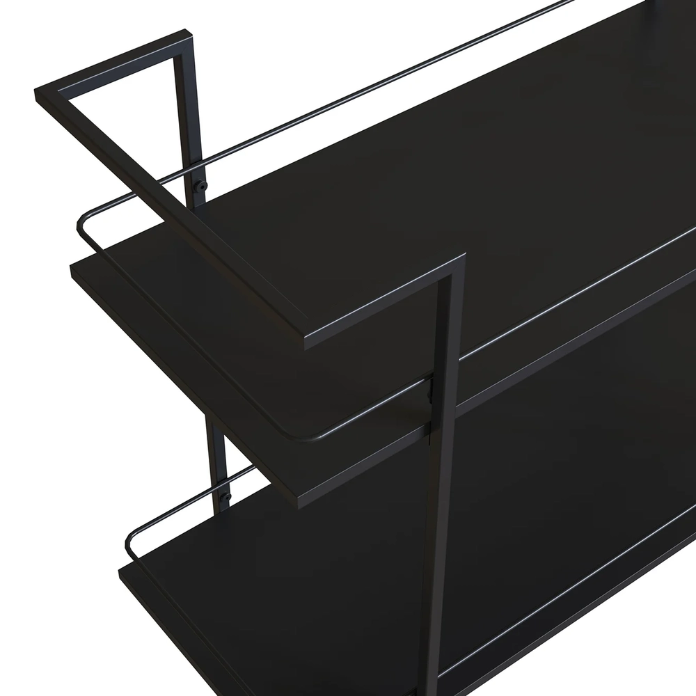 Carrinho Bar Industrial 2 Prateleiras 90cm Artho Preto Z54 - Mpozenato