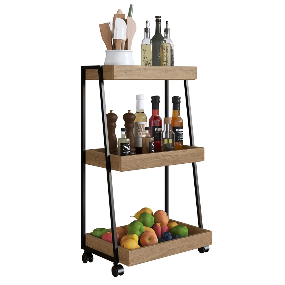 Carrinho Organizador Fruteira Industrial Multiuso Lino Mel Z54 - Mpozenato