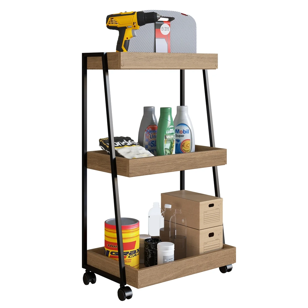 Carrinho Organizador Fruteira Industrial Multiuso Lino Mel Z54 - Mpozenato