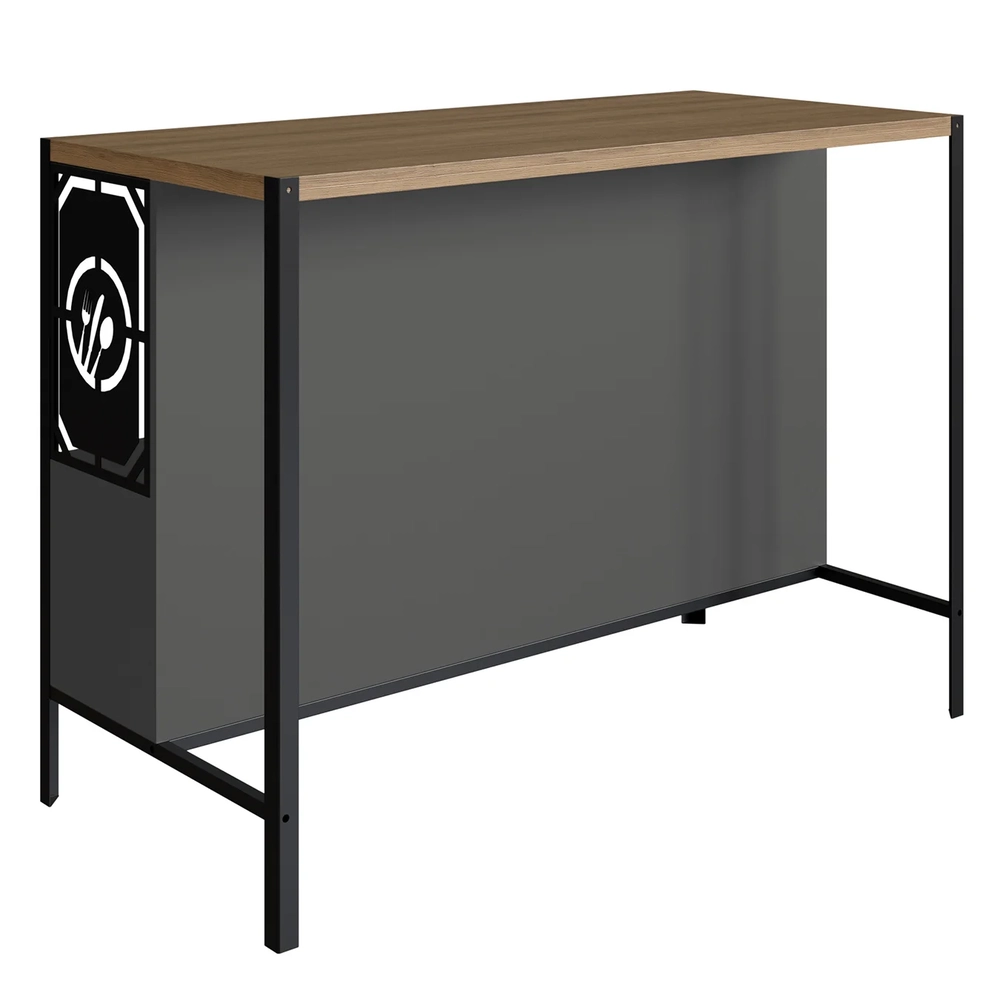 Mesa Bancada Gourmet Ilha Industrial Glenda Mel/Grafite Z54 - Mpozenato