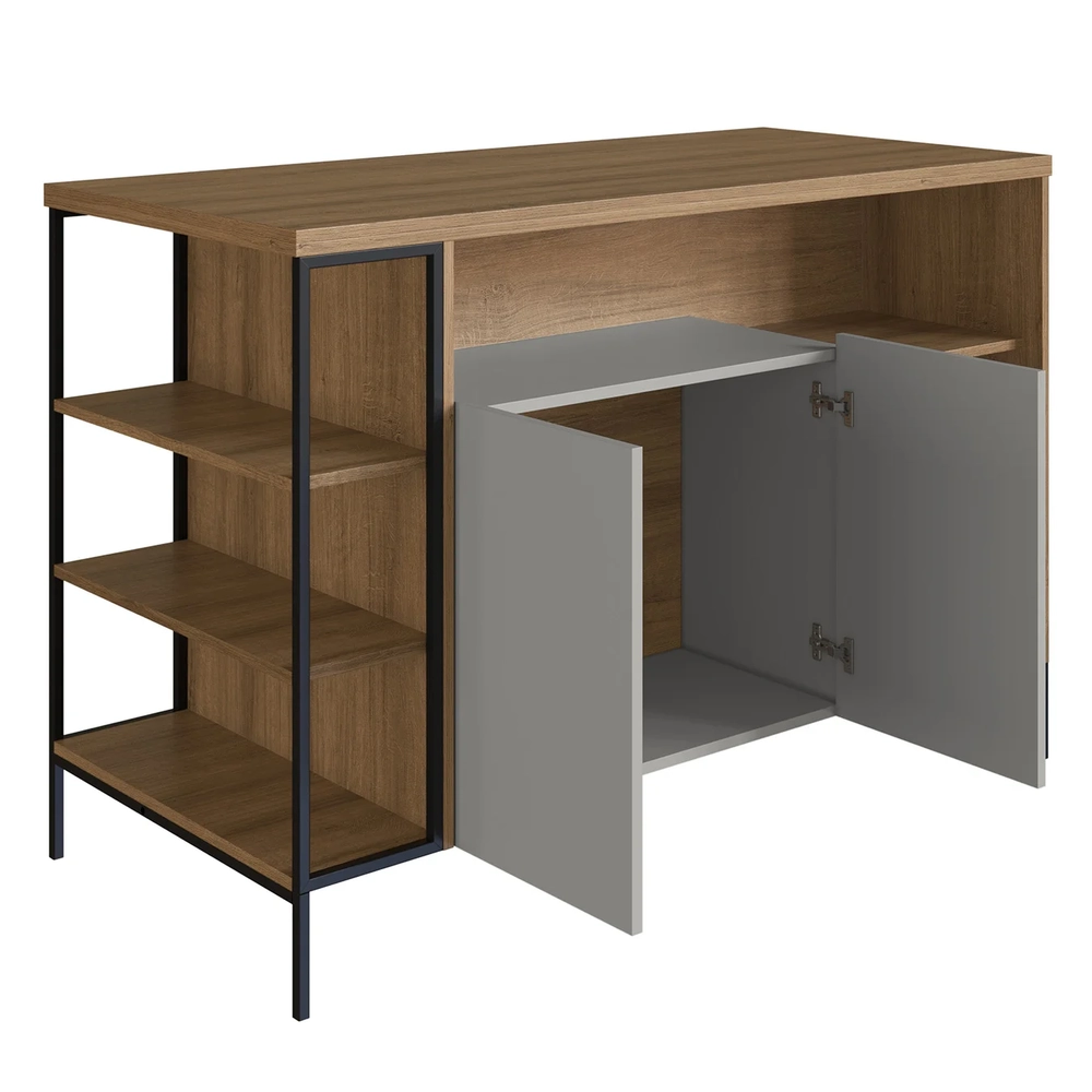 Mesa Bancada Ilha Industrial 2 Portas Jenny Mel Z54        - Mpozenato