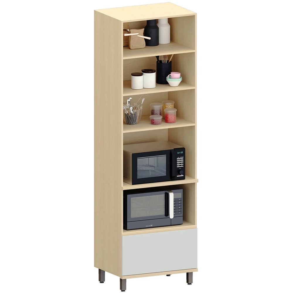 Paneleiro Cozinha Torre Quente 70cm Pierre Carvalho/Cinza L01 - Mpozenato