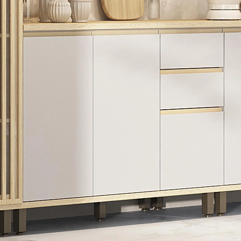 Balcão de Cozinha Com Tampo 120cm Pierre Carvalho/Cinza L01 - Mpozenato