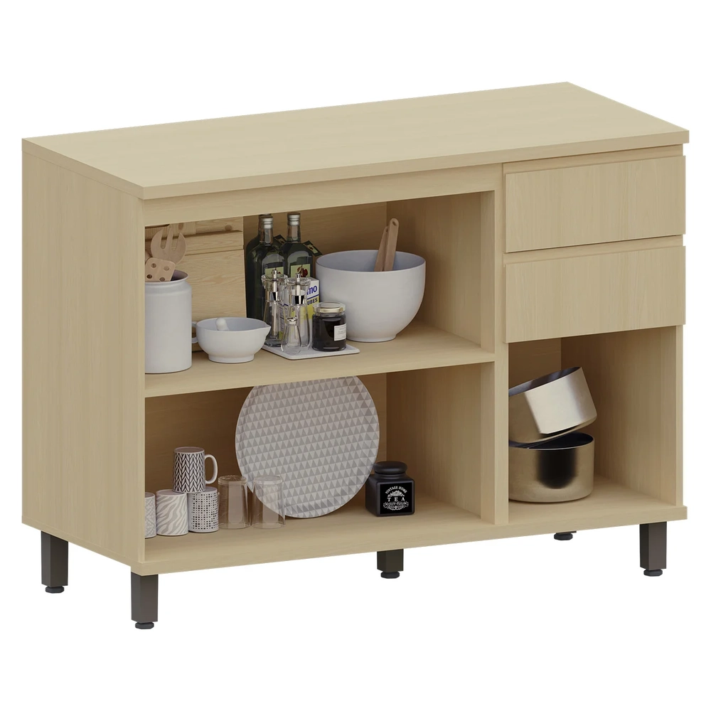 Balcão de Cozinha Tampo e Ilha 164cm Pierre Carvalho L01 - Mpozenato