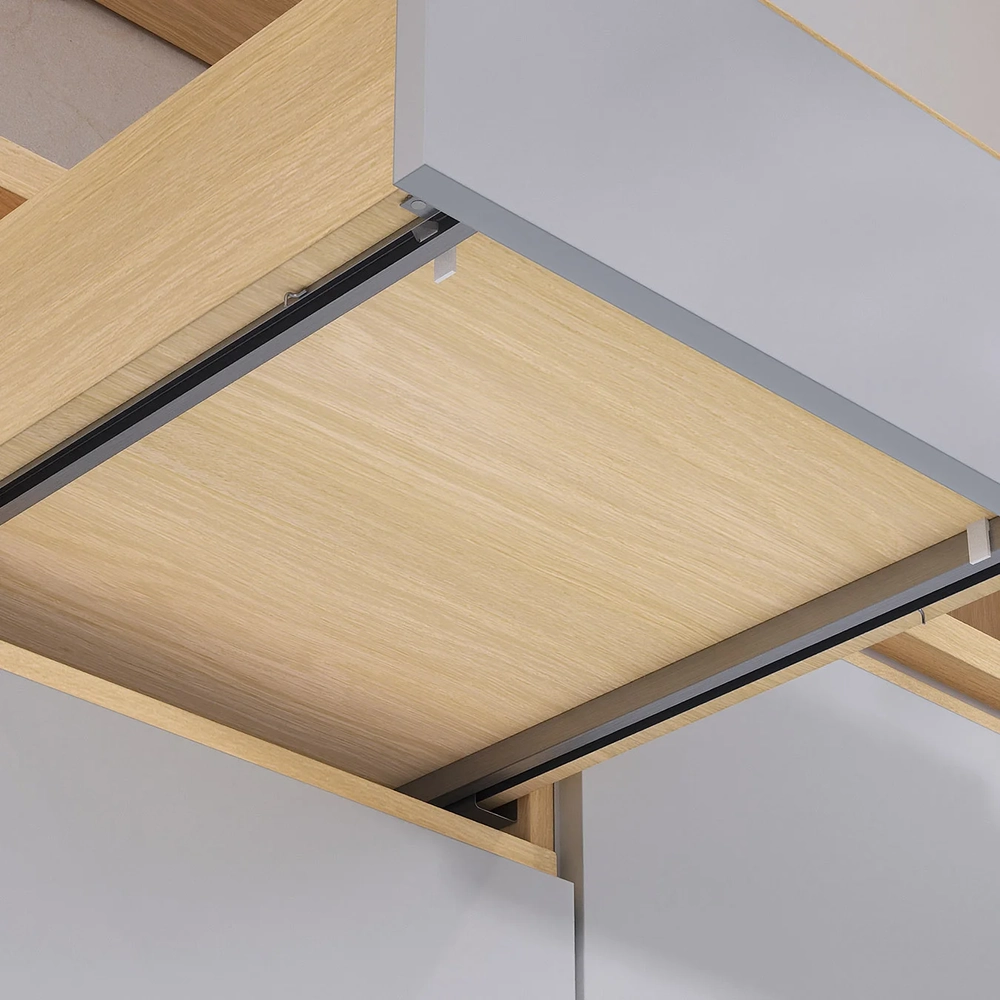 Balcão de Cozinha Com Pia Inox 120cm Pierre Carvalho/Cinza L01 - Mpozenato