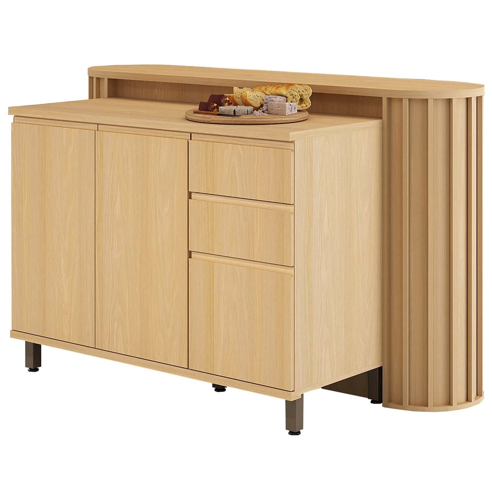 Armário de Cozinha 8 Peças CP01 Com Ilha Pierre Carvalho/Cinza L01 - Mpozenato