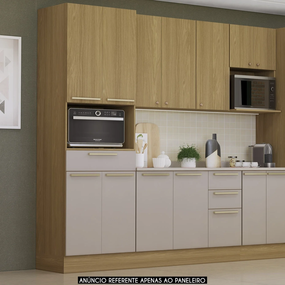 Paneleiro Cozinha Para Micro-ondas Mirella Freijó/Cinammon L01 - Mpozenato