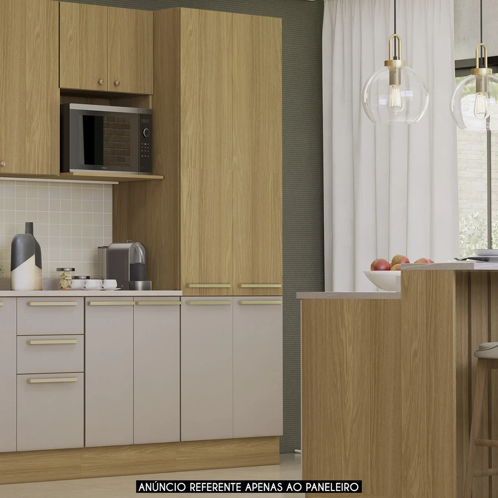 Paneleiro de Cozinha 4 Portas 70cm Mirella Freijó/Cinammon L01 - Mpozenato