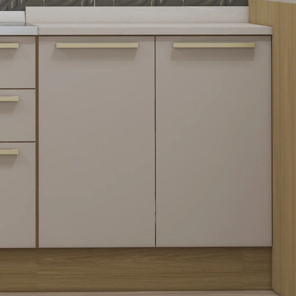 Balcão de Cozinha Com Tampo 80cm 2 Portas Mirella Freijó/Cinammon L01 - Mpozenato