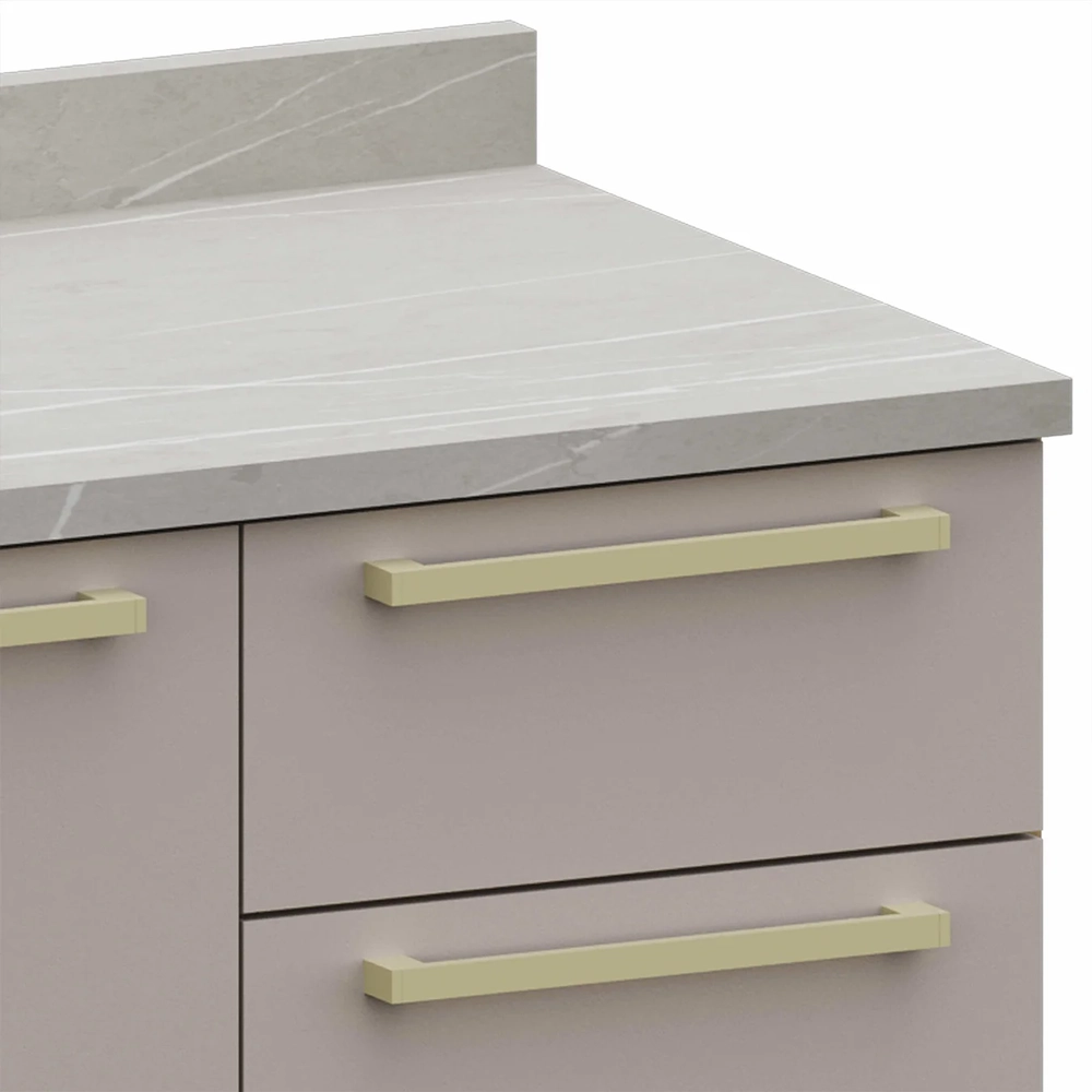 Balcão de Cozinha Com Tampo 80cm 2 Portas Mirella Freijó/Cinammon L01 - Mpozenato