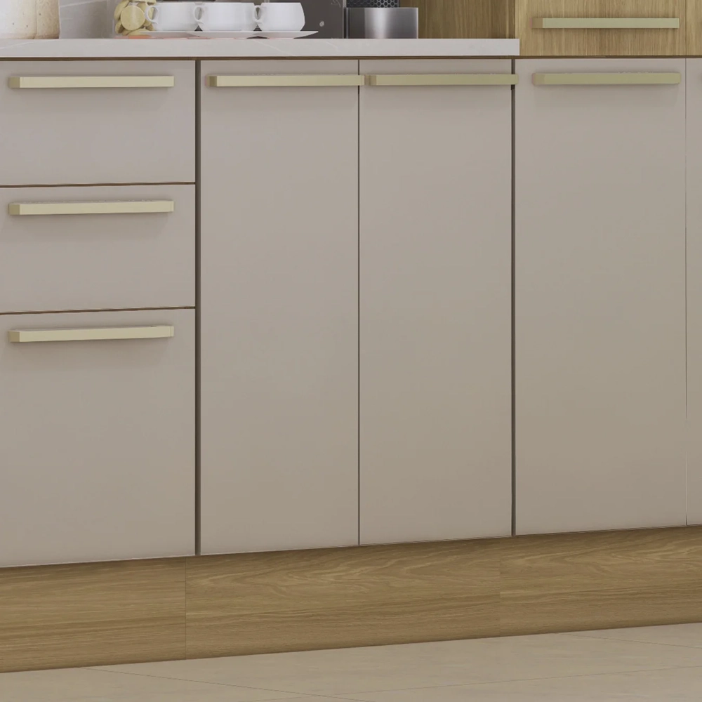 Balcão de Cozinha Com Tampo 60cm 2 Portas Mirella Freijó/Cinammon L01 - Mpozenato