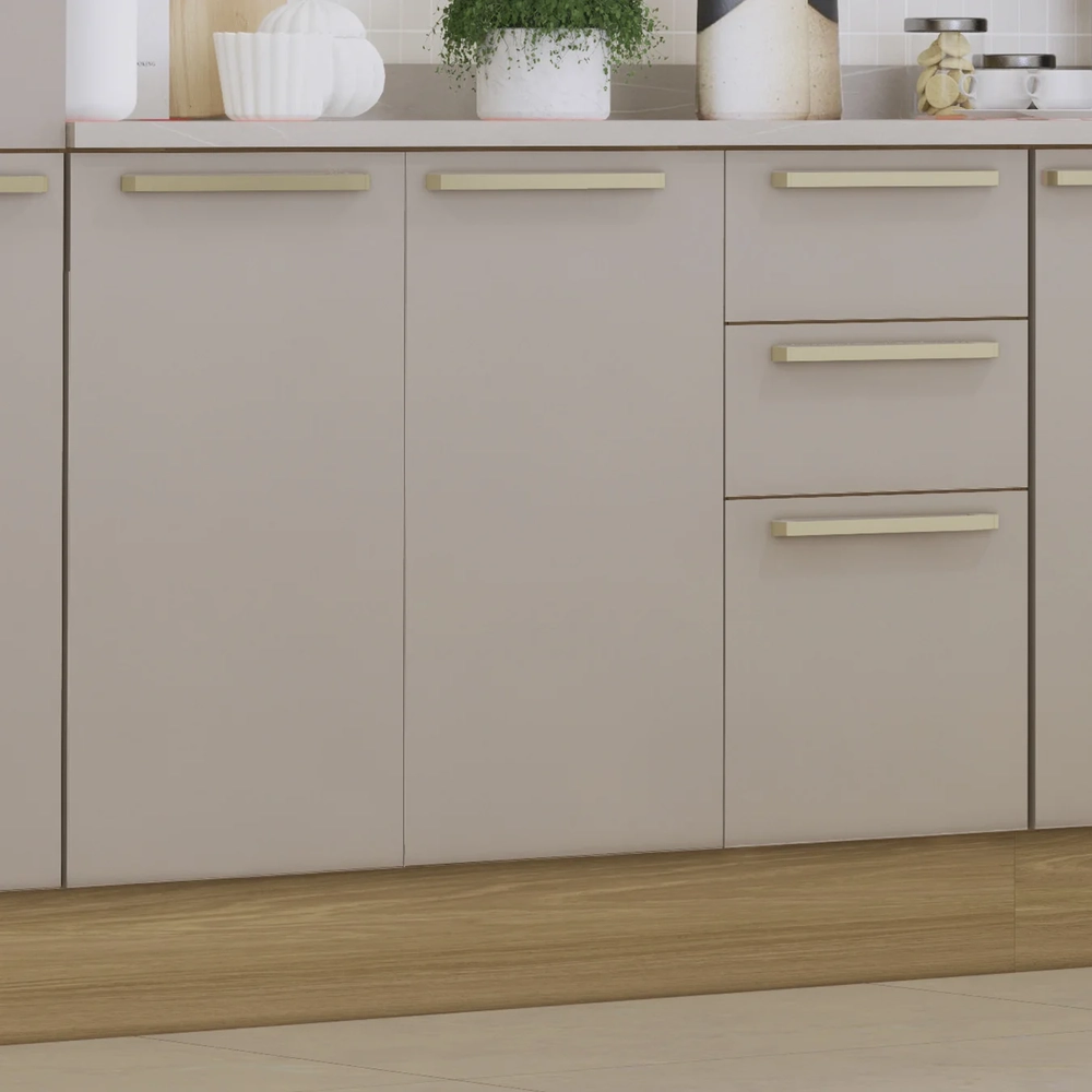 Balcão de Cozinha Com Tampo 120cm Mirella Freijó/Cinammon L01 - Mpozenato