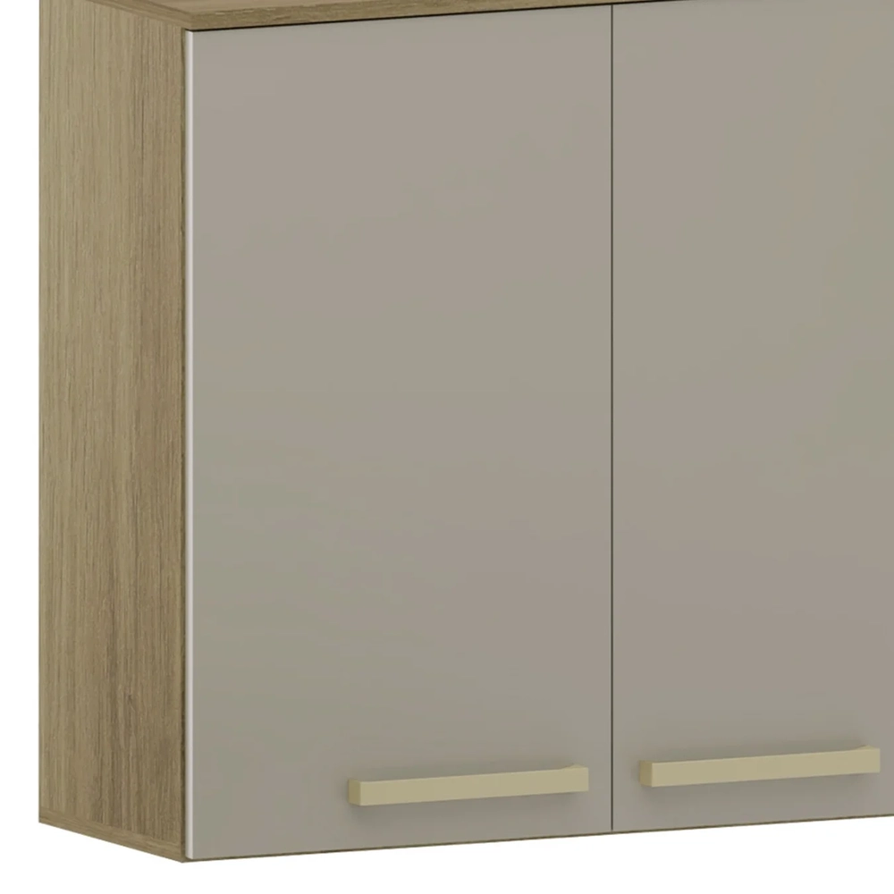 Armário de Cozinha Aéreo 120cm 3 Portas Nádia Mocca/Avelã L01 - Mpozenato