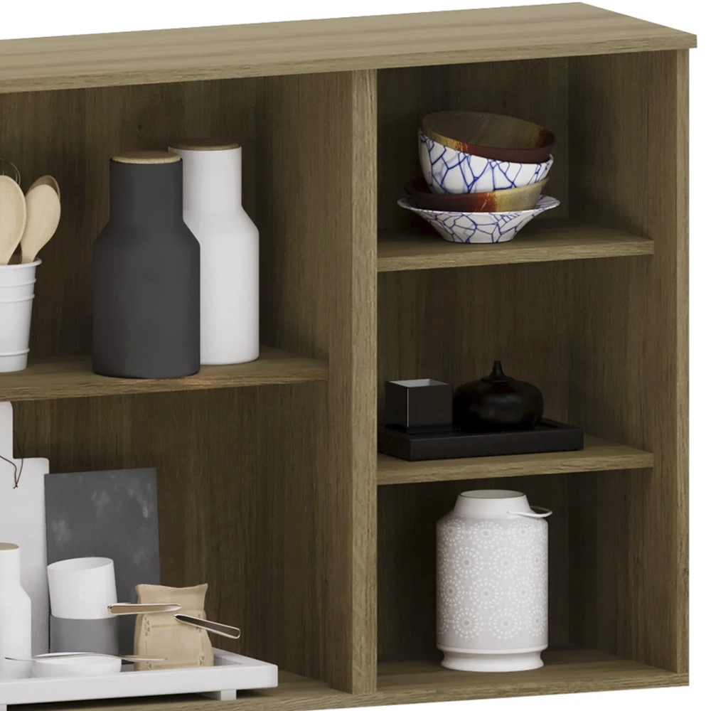 Armário de Cozinha Aéreo 120cm 3 Portas Nádia Mocca/Avelã L01 - Mpozenato