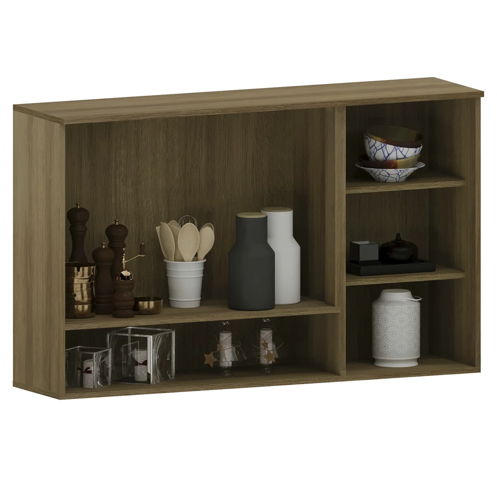 Armário Cozinha 120cm 3 Portas Com Nicho Nádia Mocca/Avelã L01 - Mpozenato