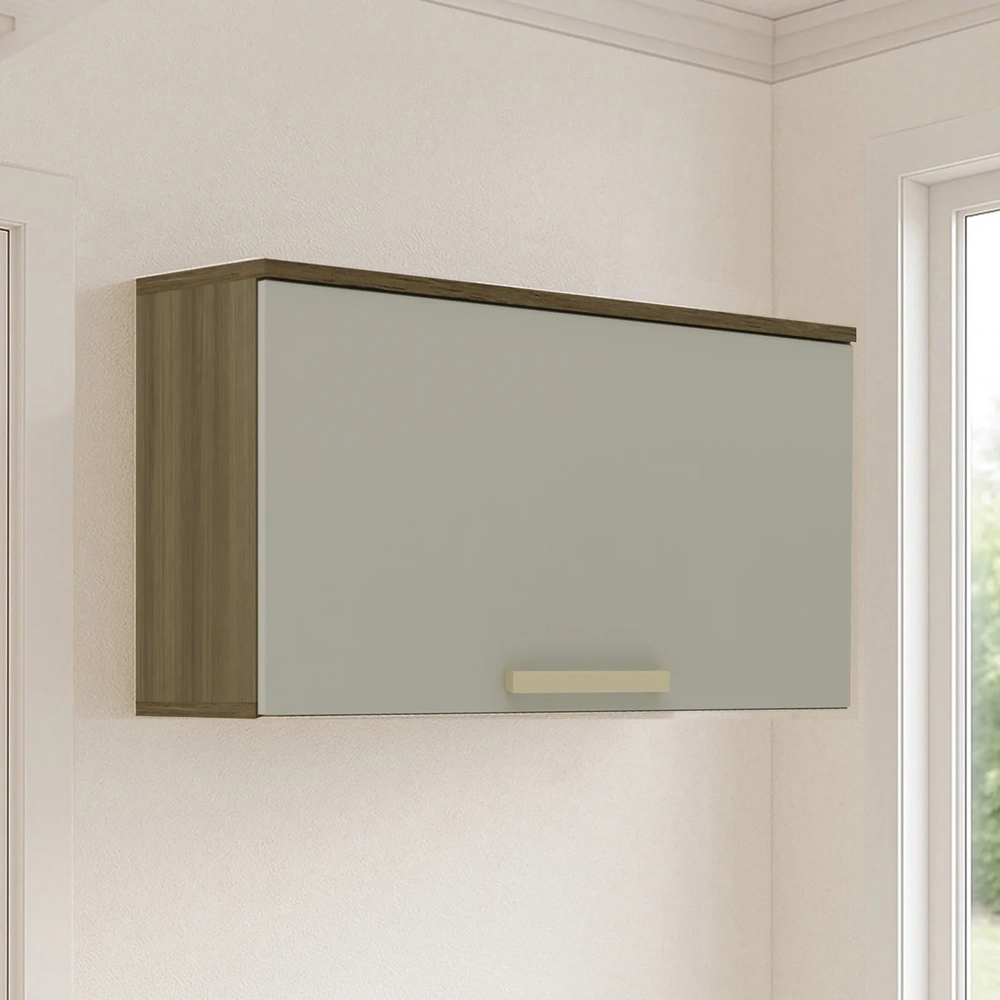 Armário de Cozinha 80cm Com 1 Porta Nádia Mocca/Avelã L01 - Mpozenato