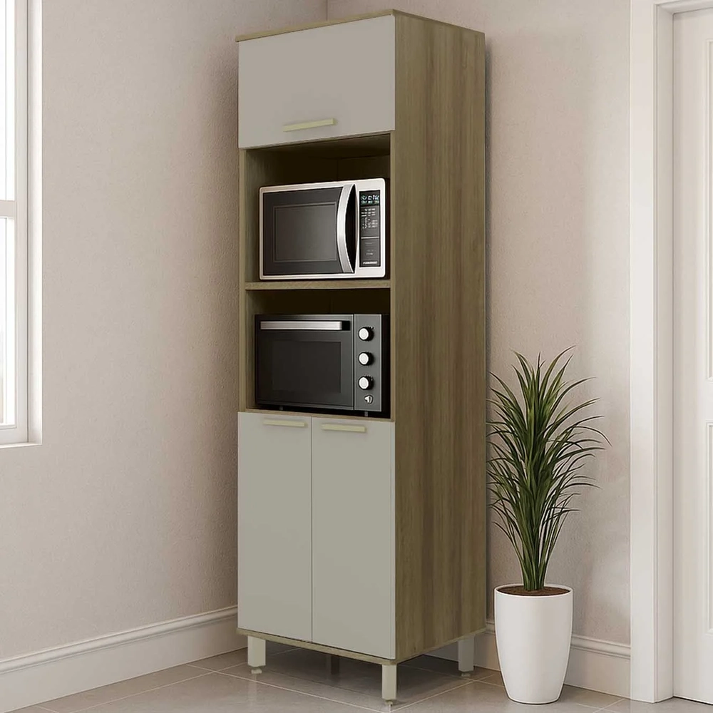 Paneleiro de Cozinha Torre Quente 70cm Nádia Mocca/Avelã L01 - Mpozenato