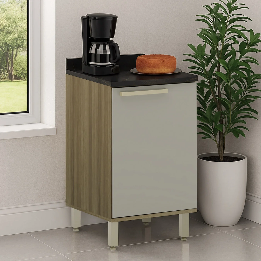 Balcão de Cozinha Com Tampo 40cm Nádia Mocca/Avelã L01 - Mpozenato