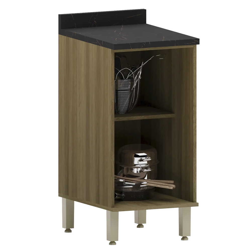 Balcão de Cozinha Com Tampo 40cm Nádia Mocca/Avelã L01 - Mpozenato