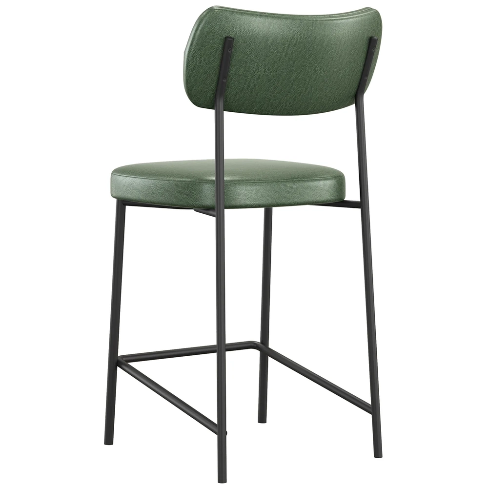 Banqueta Cozinha Média Kit 8 Milli Sintético Verde A14      - Mpozenato