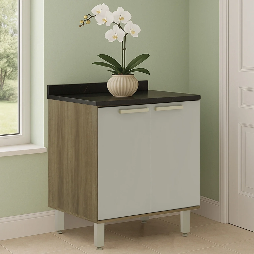 Balcão de Cozinha Com Tampo 80cm Nádia Mocca/Avelã L01 - Mpozenato